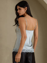 [أزرق رمادي] SilkSilky-SA Spaghetti Strap V Neck كامي 002
