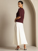[نبيذ ويندسور] SilkSilky-SA Half Sleeve Crew Neck تي شيرت نسائية 008
