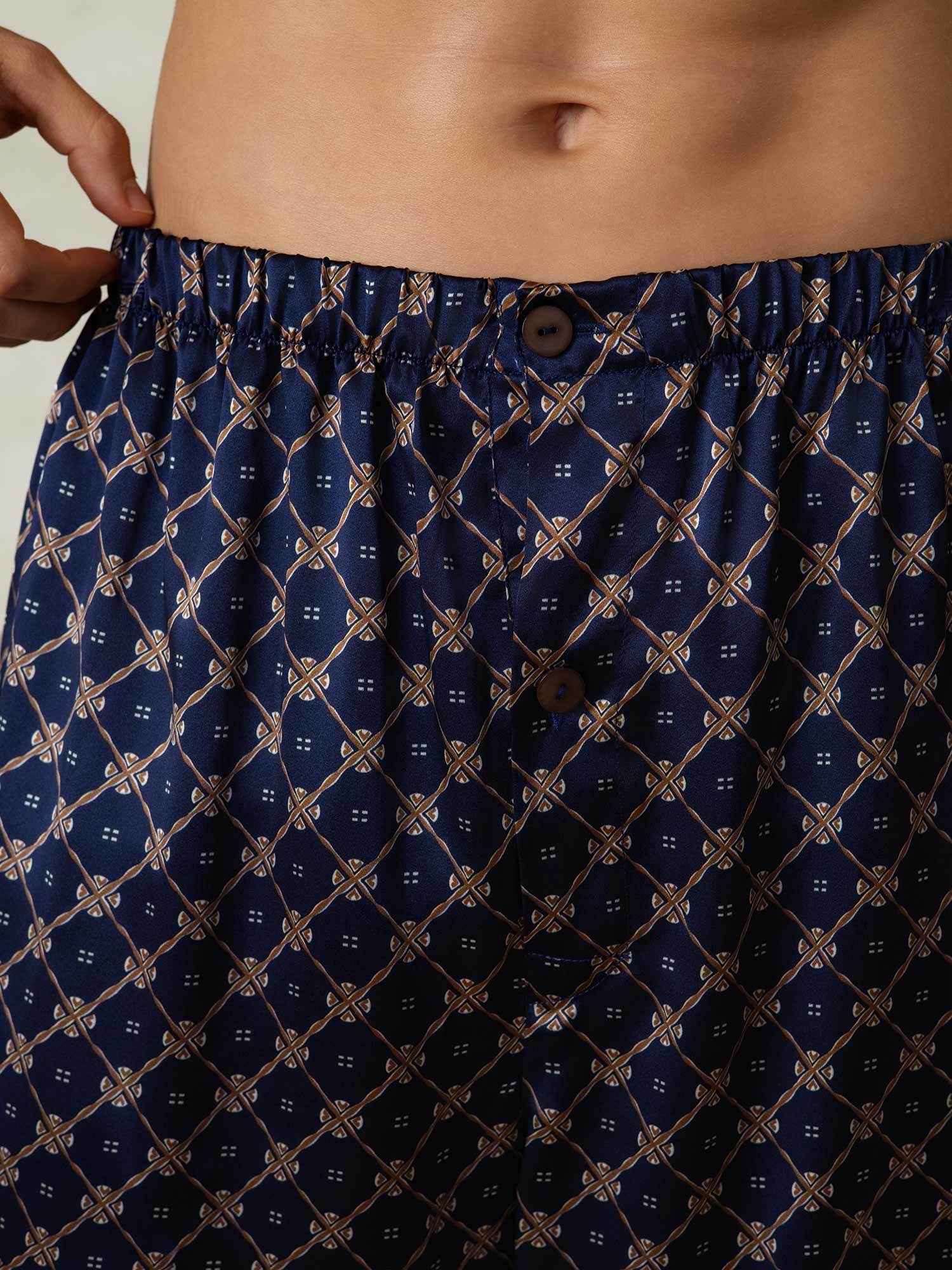 [سلسلة كحلي] SilkSilky-SA الحرير الخالص Mens Sleep Bottoms 006,