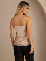 [شامبانيا] SilkSilky-SA Spaghetti Strap V Neck كامي 002