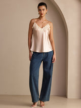 [لون القرنفل] SilkSilky-SA Sleeveless V Neck كامي 006
