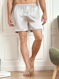 SilkSilky-SA 19Momme Mens Sleep Bottoms فضة 004