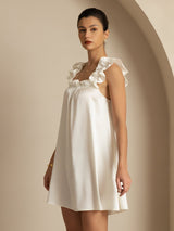 [أبيض] SilkSilky-SA Sleeveless Square Neck باس النوم 004