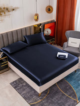 [أزرق غامق] SilkSilky-SA 19Momme الحرير الخالص Bedding Set 001