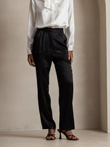 [أسود] SilkSilky-SA 19Momme الحرير Womens Pants 001