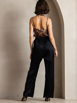 [أسود] SilkSilky-SA 19Momme الحرير Womens Pants 002,