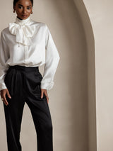 [أسود] SilkSilky-SA 19Momme الحرير Womens Pants 003