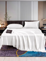 [أبيض] SilkSilky-SA 22Momme الحرير الخالص Bedding Set 001