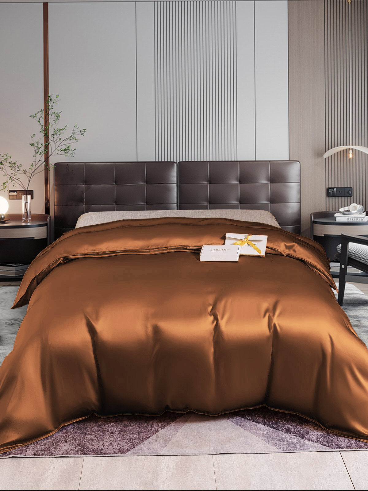 [اللون البيج] SilkSilky-SA 22Momme الحرير الخالص Duvet Cover 001