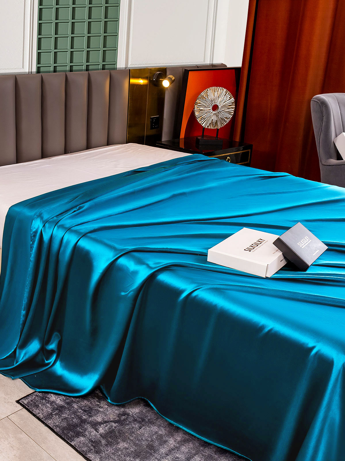 [المياه الخضراء] SilkSilky-SA 25Momme الحرير الخالص Sheet 004