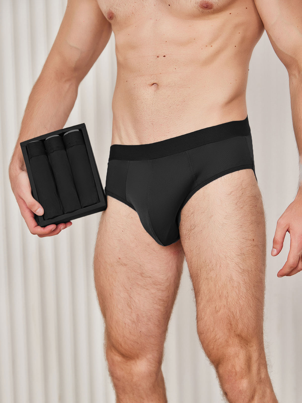 [أسود] SilkSilky-SA Silk Mens Underwear 002