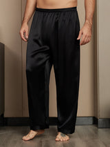[أسود] SilkSilky-SA الحرير الخالص Mens Sleep Bottoms 001