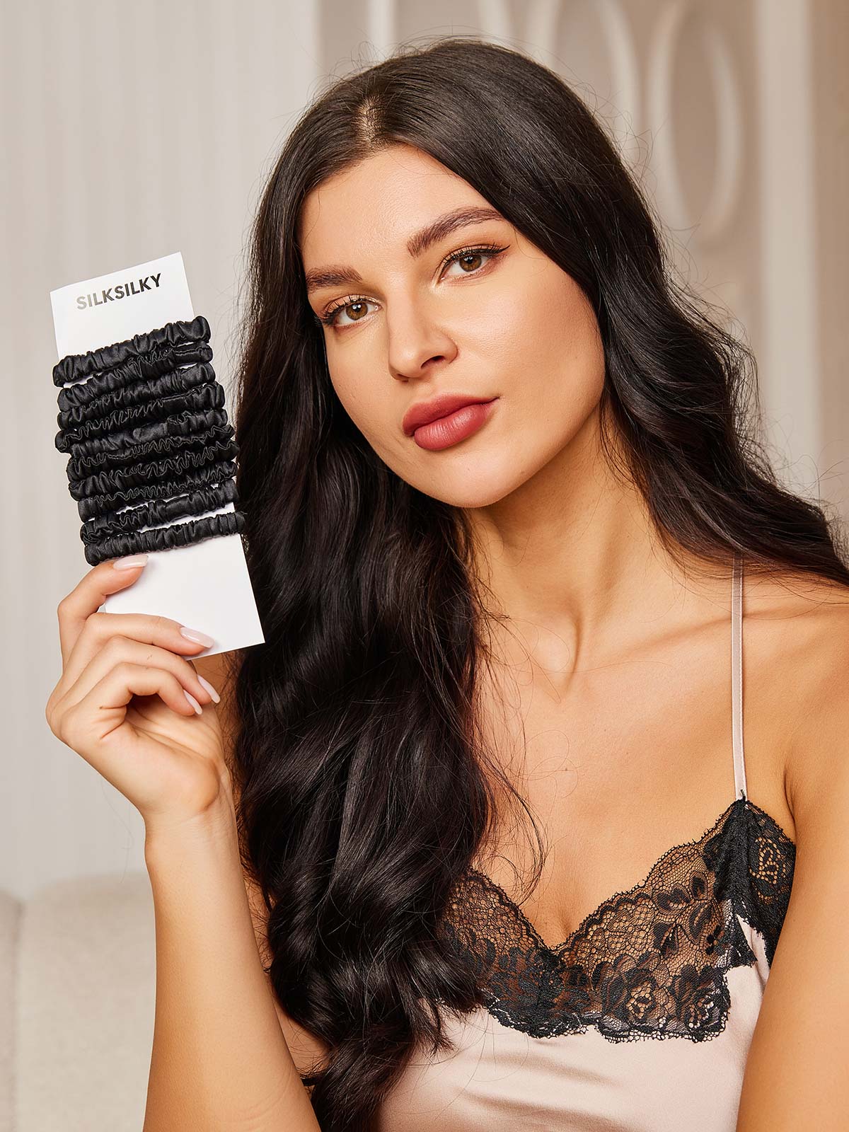 [أسود] SilkSilky-SA 19Momme Scrunchie 002