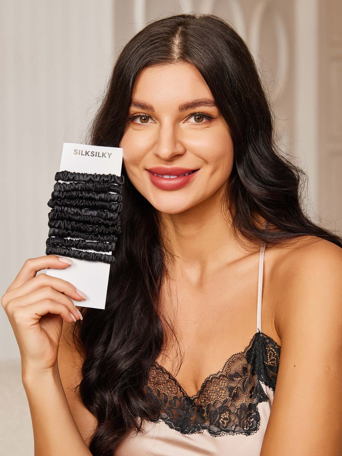 [أسود] SilkSilky-SA 19Momme Scrunchie 003