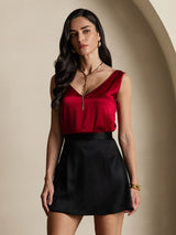 [أسود] SilkSilky-SA 19Momme الحرير Skirt 003