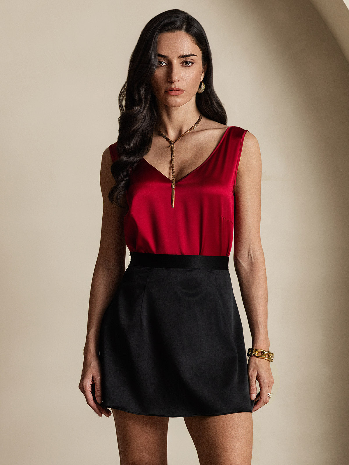 [أسود] SilkSilky-SA 19Momme الحرير Skirt 004