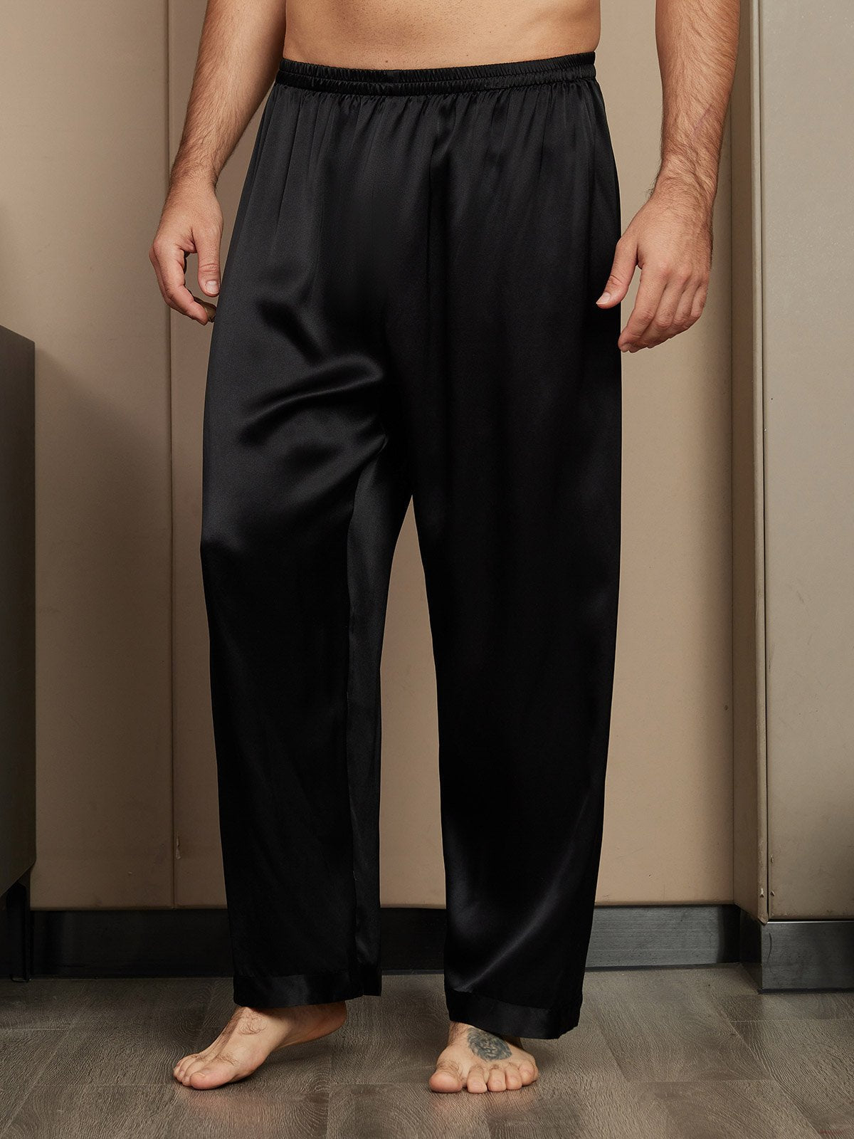 [أسود] SilkSilky-SA Mens Sleep Bottoms 001