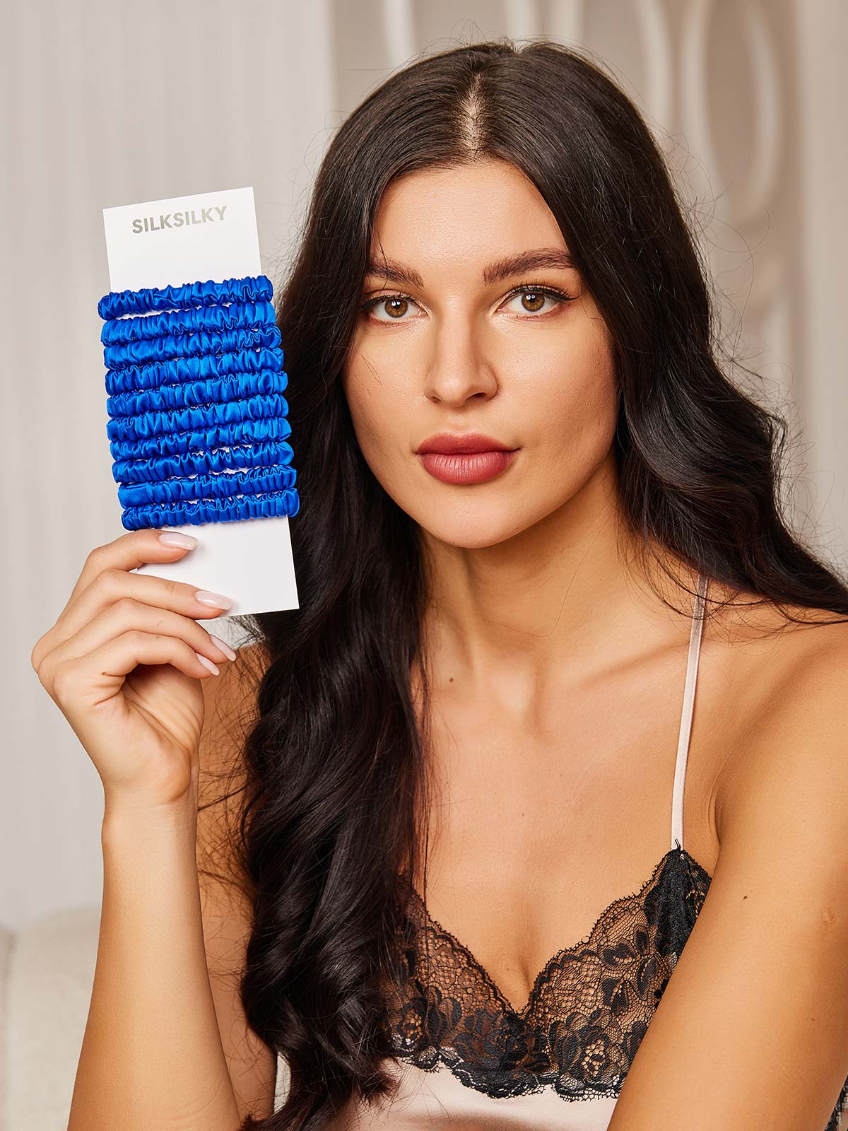 [أزرق] SilkSilky-SA 19Momme Scrunchie 002