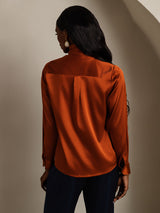 [الكراميل] SilkSilky-SA Long Sleeve High Neck بلوزة 002
