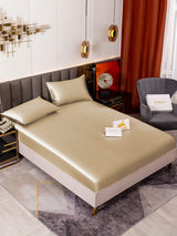 [اللون البيج] SilkSilky-SA 19Momme الحرير الخالص Bedding Set 001