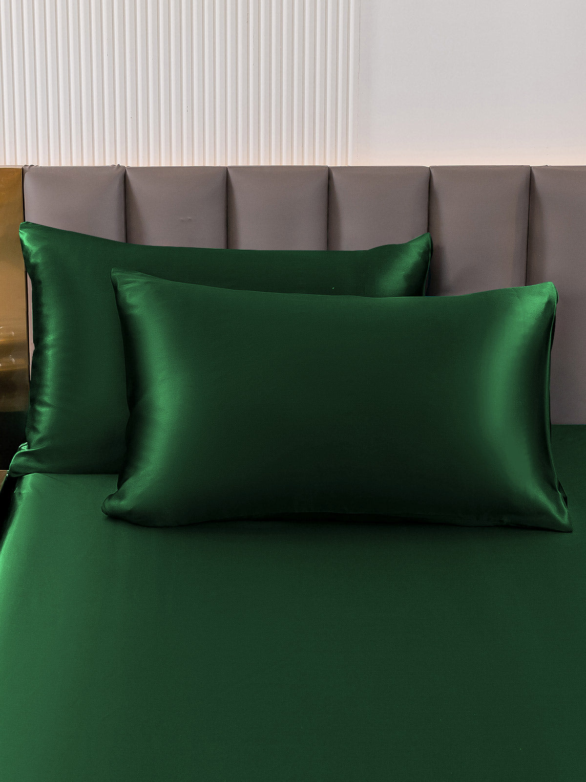 [أخضر غامق] SilkSilky-SA 19Momme الحرير الخالص Pillowcase 003