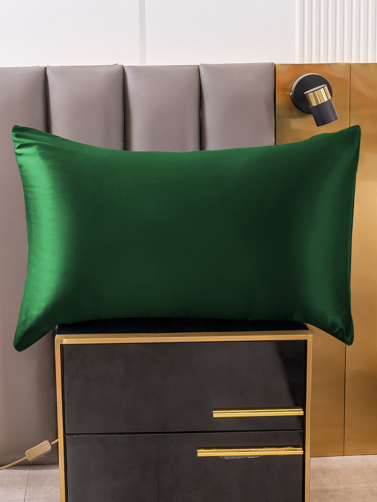 [أخضر غامق] SilkSilky-SA 19Momme الحرير الخالص Pillowcase 004