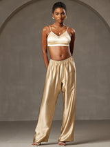 [شامبانيا] SilkSilky-SA 19Momme الحرير Womens Pants 003,