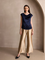 [شامبانيا] SilkSilky-SA 19Momme الحرير Womens Pants 008,