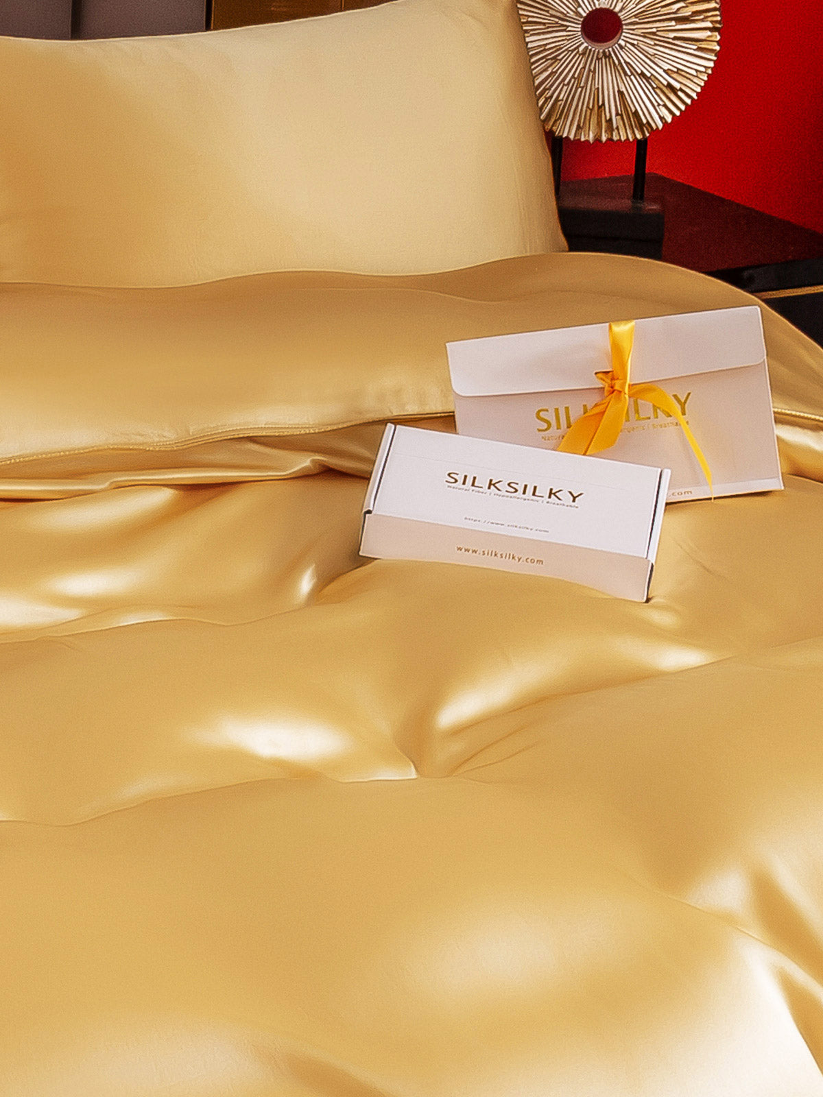 [شامبانيا] SilkSilky-SA 22Momme الحرير الخالص Bedding Set 005