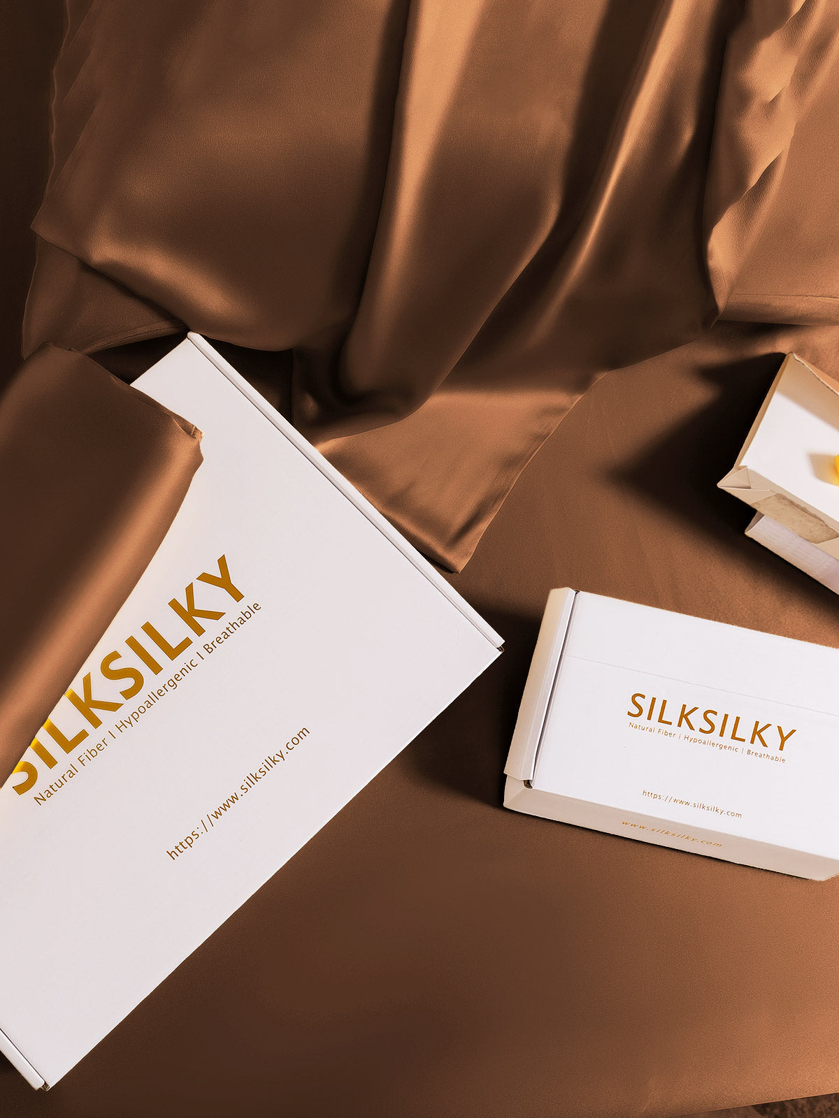 [قهوة] SilkSilky-SA 19Momme الحرير الخالص Pillowcase 005