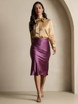 [شامبانيا] SilkSilky-SA Long Sleeve High Neck بلوزة 006