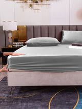 [فضة] SilkSilky-SA 19Momme الحرير الخالص Bedding Set 004
