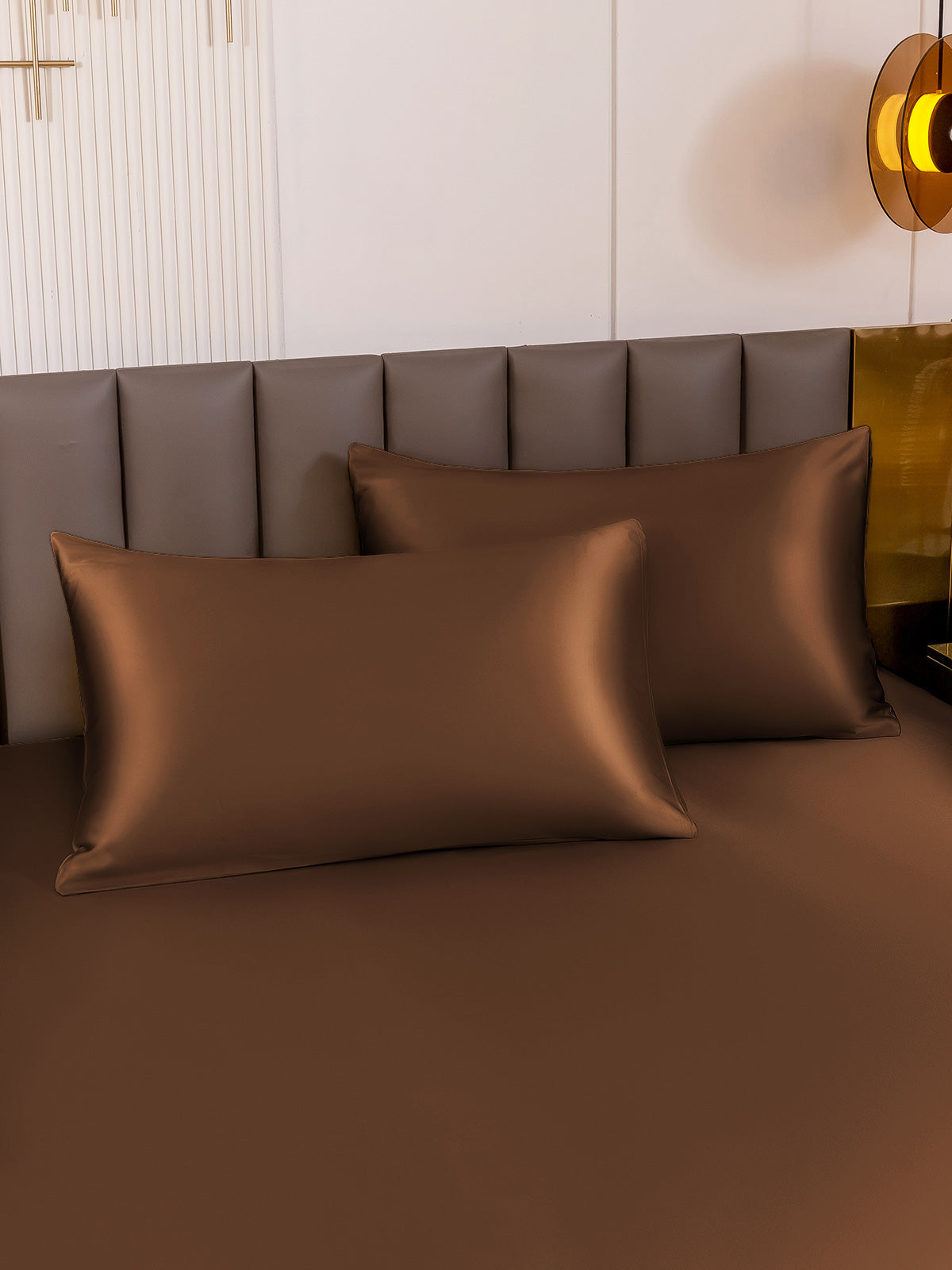 [قهوة] SilkSilky-SA 19Momme الحرير الخالص Pillowcase 001