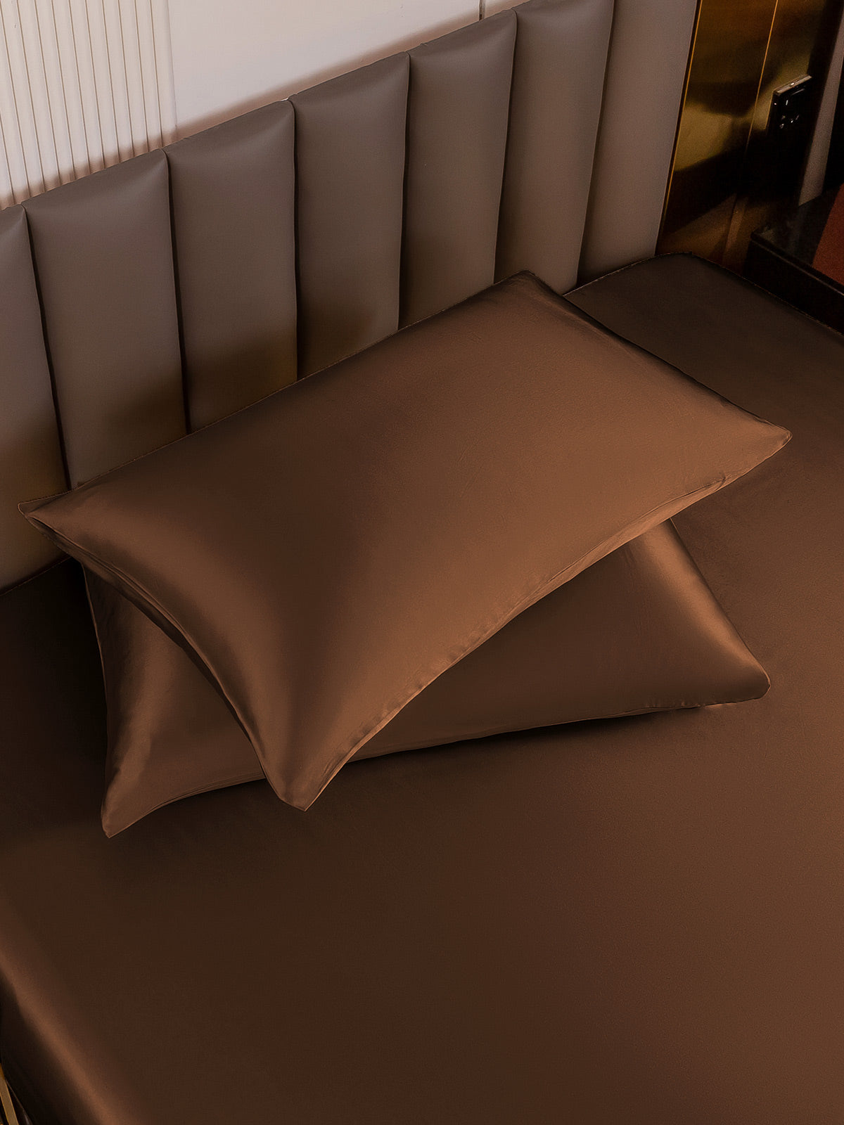 [قهوة] SilkSilky-SA 19Momme الحرير الخالص Pillowcase 003