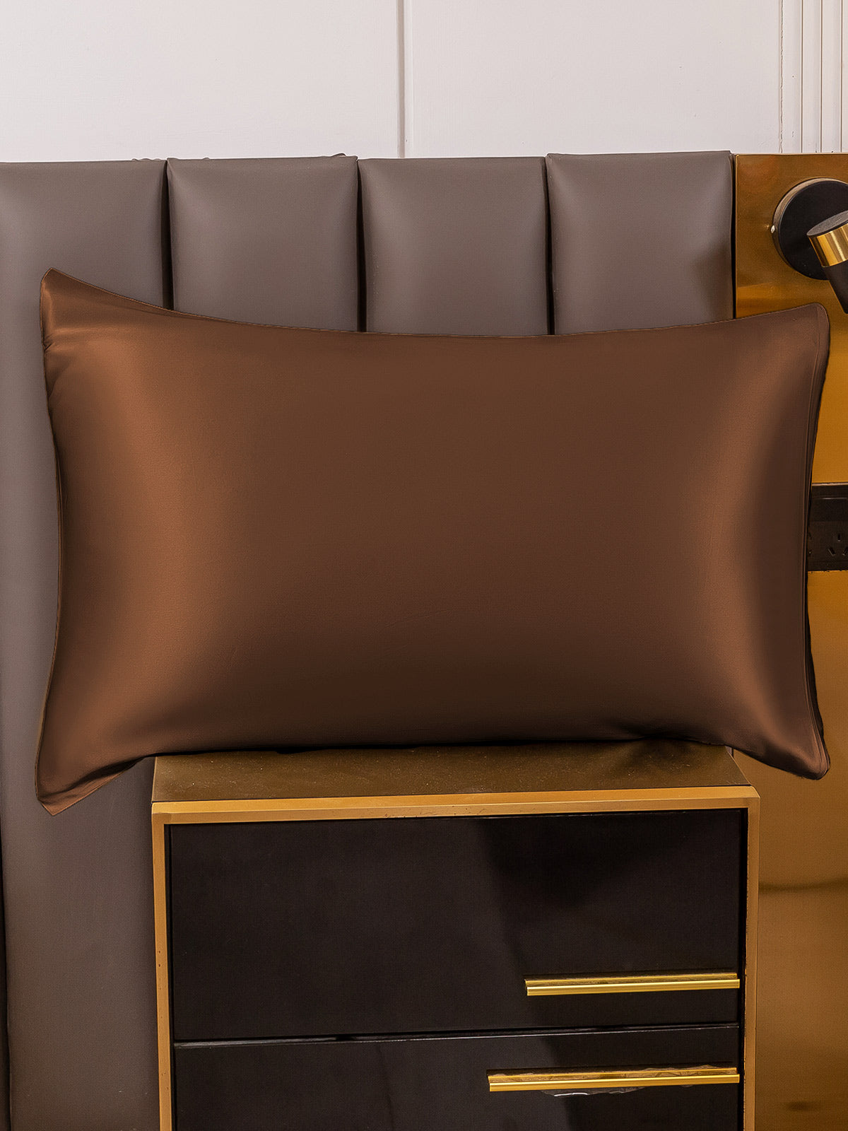 [قهوة] SilkSilky-SA 19Momme الحرير الخالص Pillowcase 004