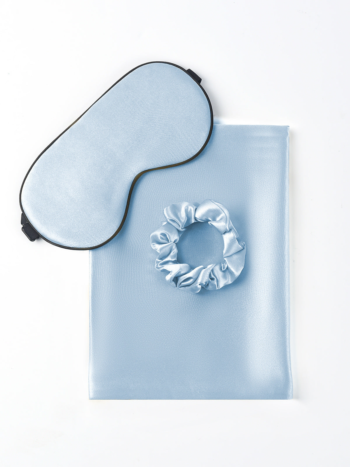 [أزرق فاتح] SilkSilky-SA 19Momme الحرير الخالص Pillowcase Set 003