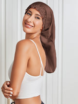 [قهوة] SilkSilky-SA الحرير الخالص Sleep Cap 004