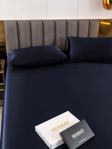 [أزرق غامق] SilkSilky-SA 19Momme الحرير الخالص Bedding Set 003