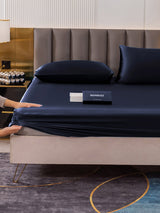 [أزرق غامق] SilkSilky-SA 19Momme الحرير الخالص Bedding Set 004