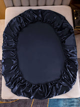 [أزرق غامق] SilkSilky-SA 19Momme الحرير الخالص Bedding Set 005