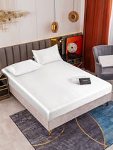 [أبيض] SilkSilky-SA 19Momme الحرير الخالص Bedding Set 001