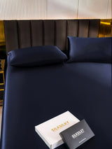 [أزرق غامق] SilkSilky-SA 22Momme الحرير الخالص Bedding Set 003