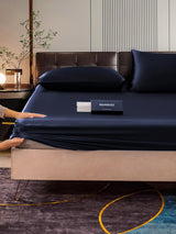 [أزرق غامق] SilkSilky-SA 22Momme الحرير الخالص Bedding Set 004