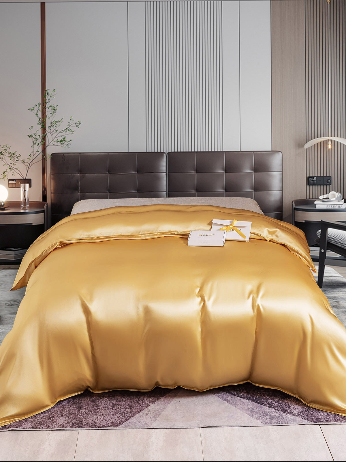 [شامبانيا] SilkSilky-SA 22Momme الحرير الخالص Duvet Cover 001