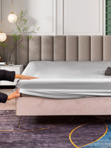 [فضة] SilkSilky-SA 25Momme غطاء السرير 003