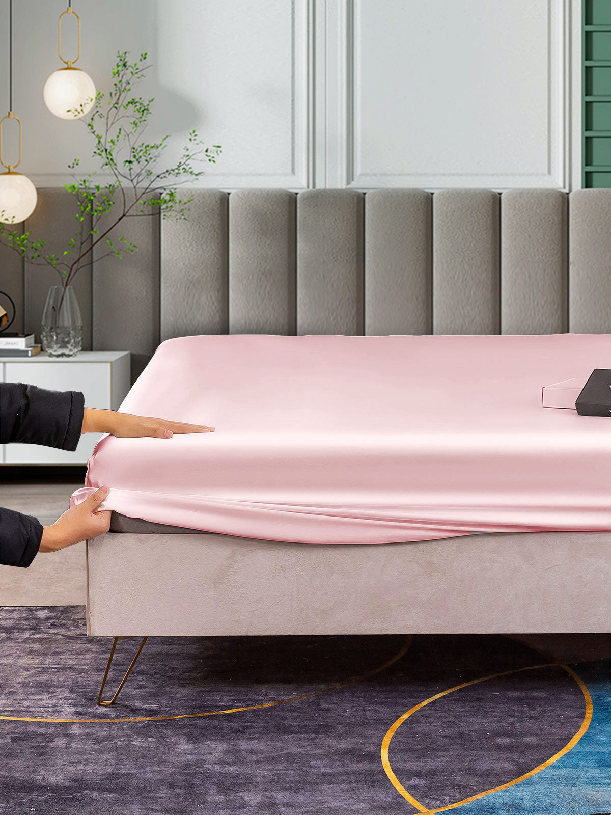 [لون القرنفل] SilkSilky-SA 25Momme الحرير الخالص Sheet 003