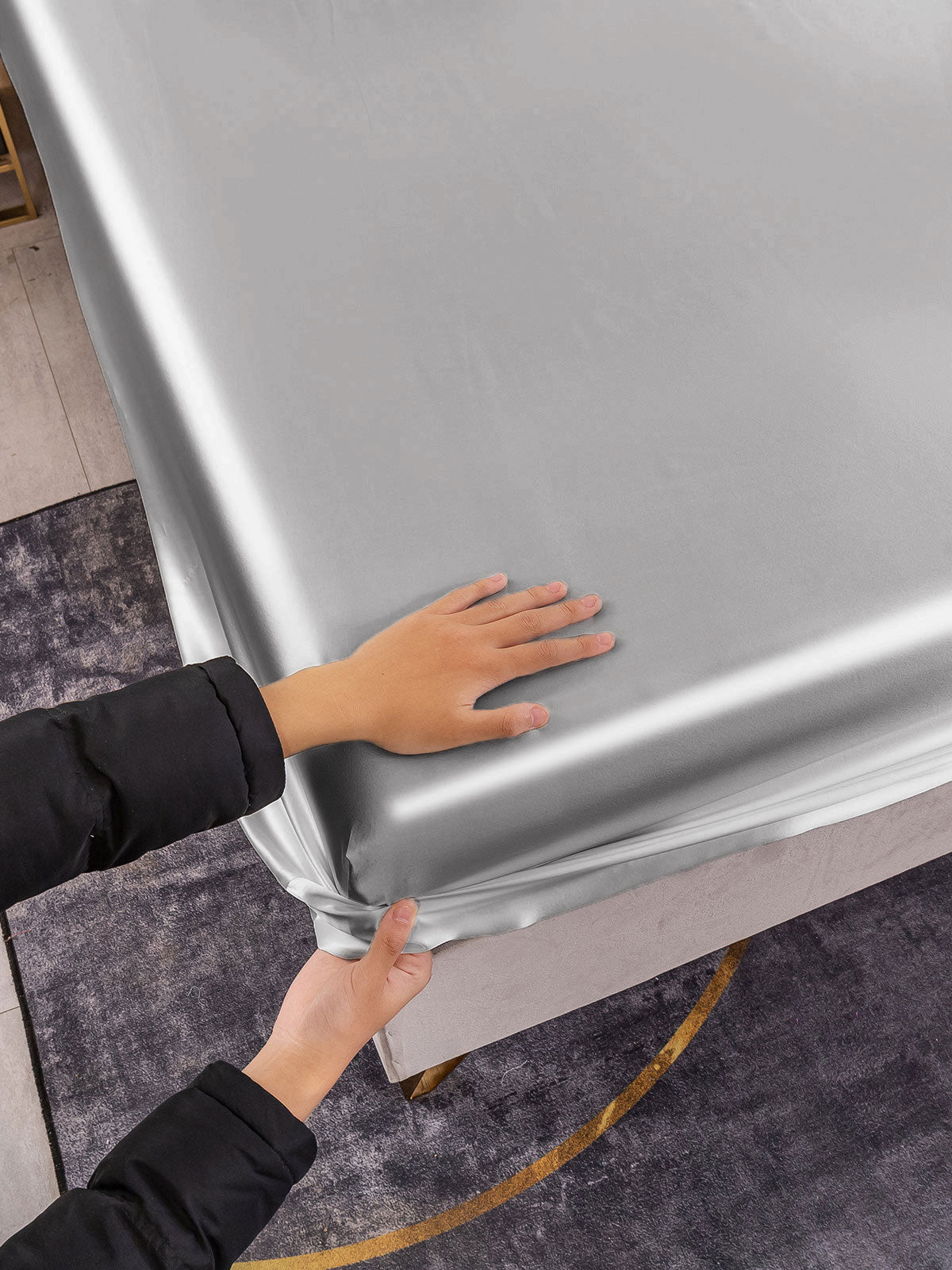 [فضة] SilkSilky-SA 25Momme الحرير الخالص Sheet 004