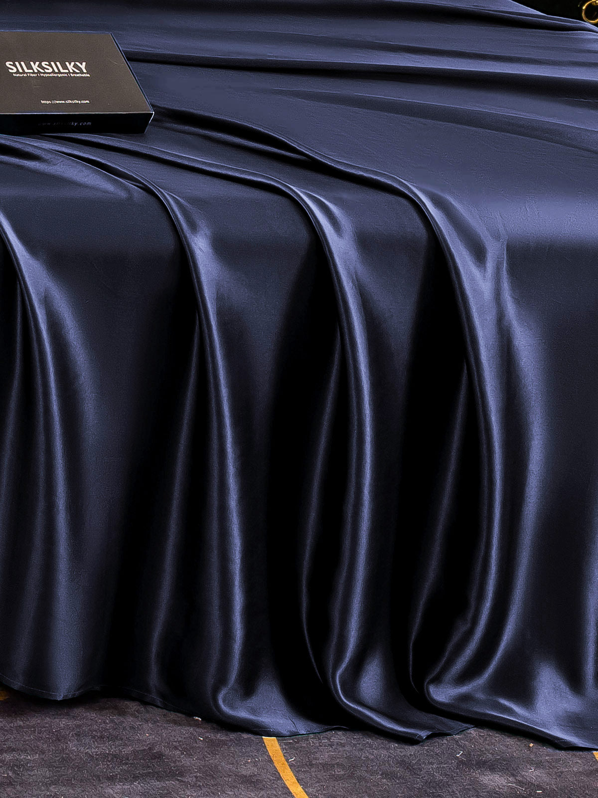 [أزرق غامق] SilkSilky-SA 25Momme الحرير الخالص Sheet 005