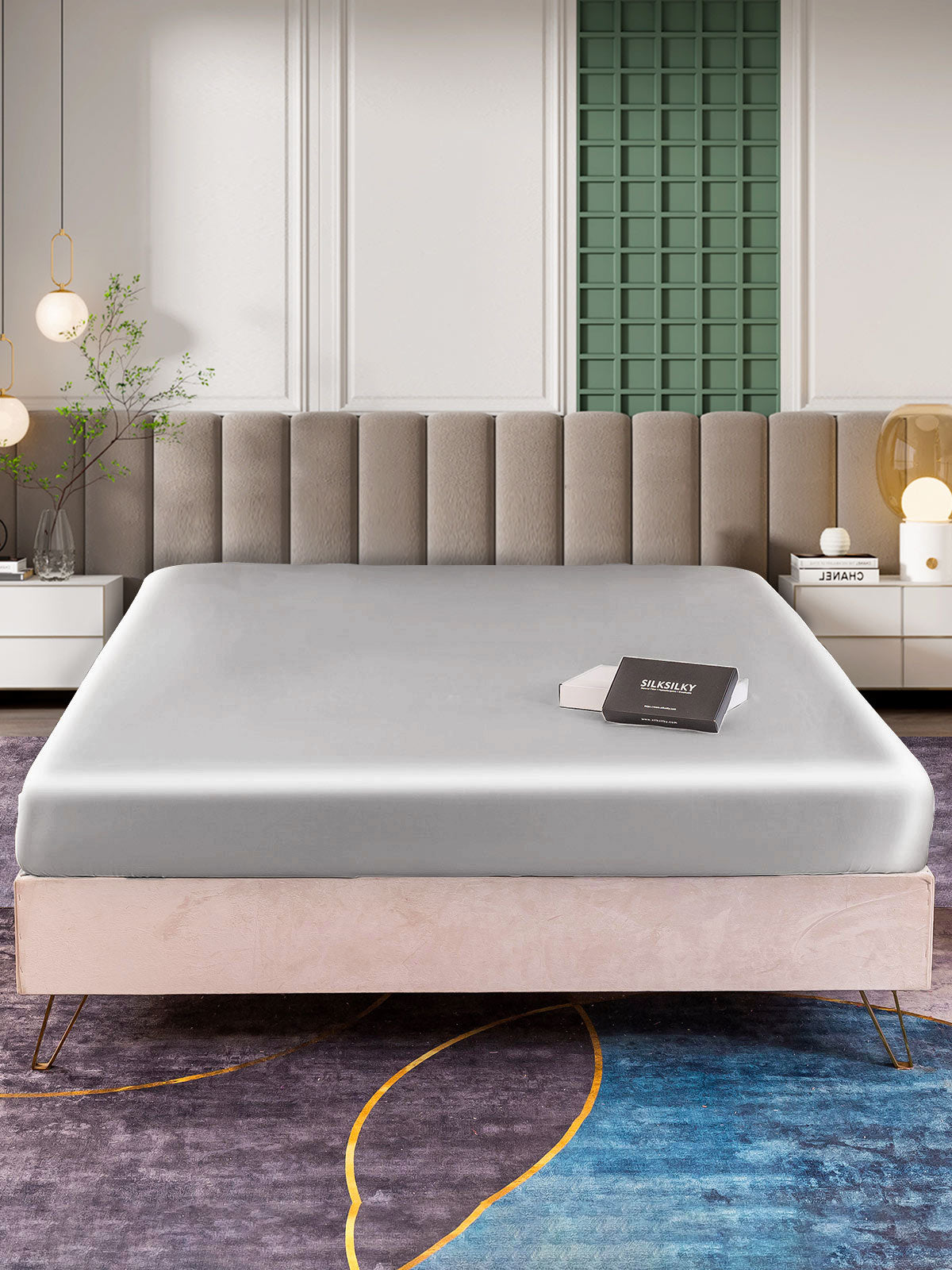 [فضة] SilkSilky-SA 25Momme الحرير الخالص Sheet 002