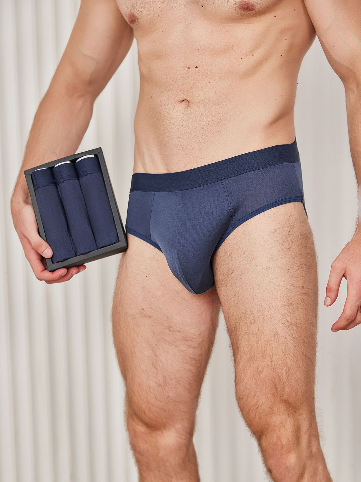 [أزرق غامق] SilkSilky-SA Silk Mens Underwear 002